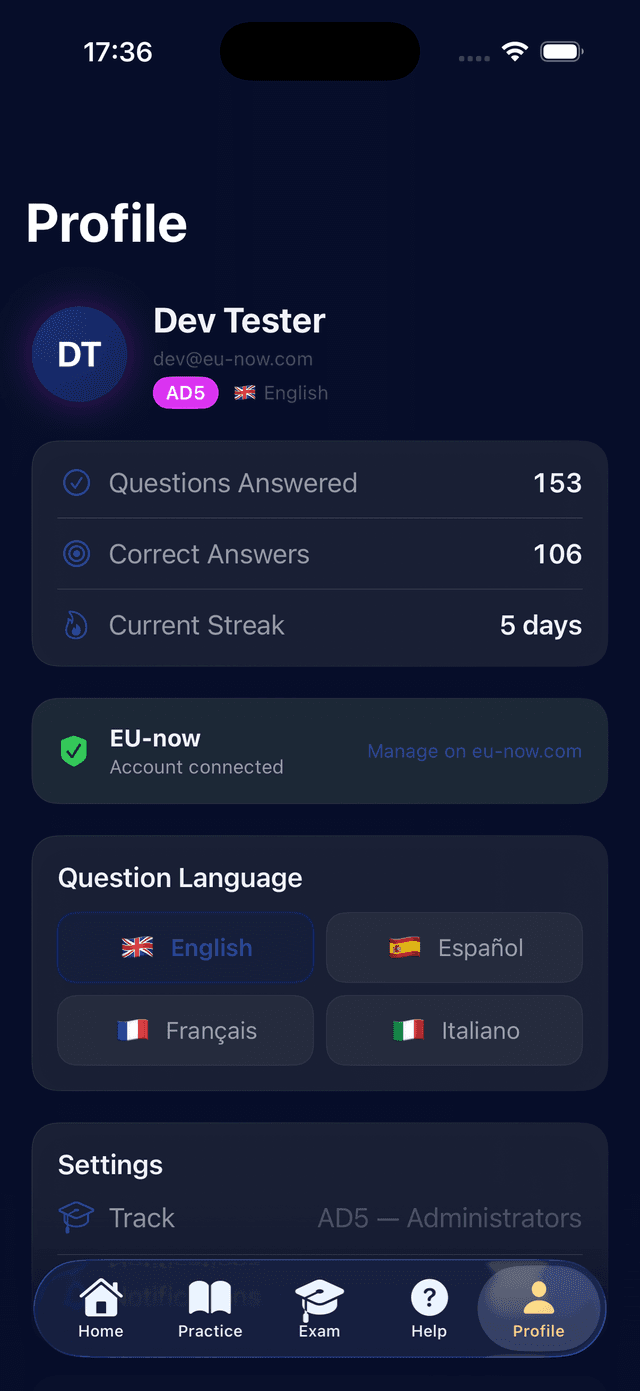 Profile · Multi-language