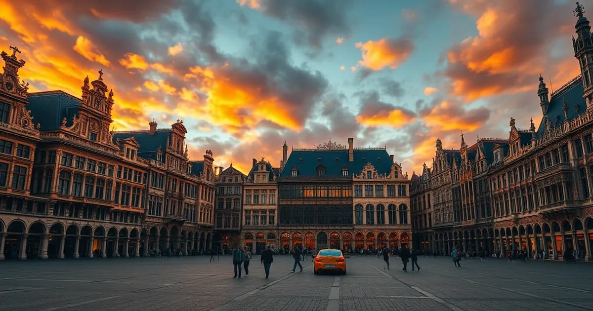 Grand Place in Brussels at dusk