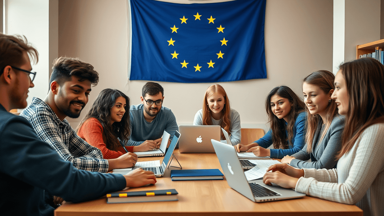 Students studying for EPSO