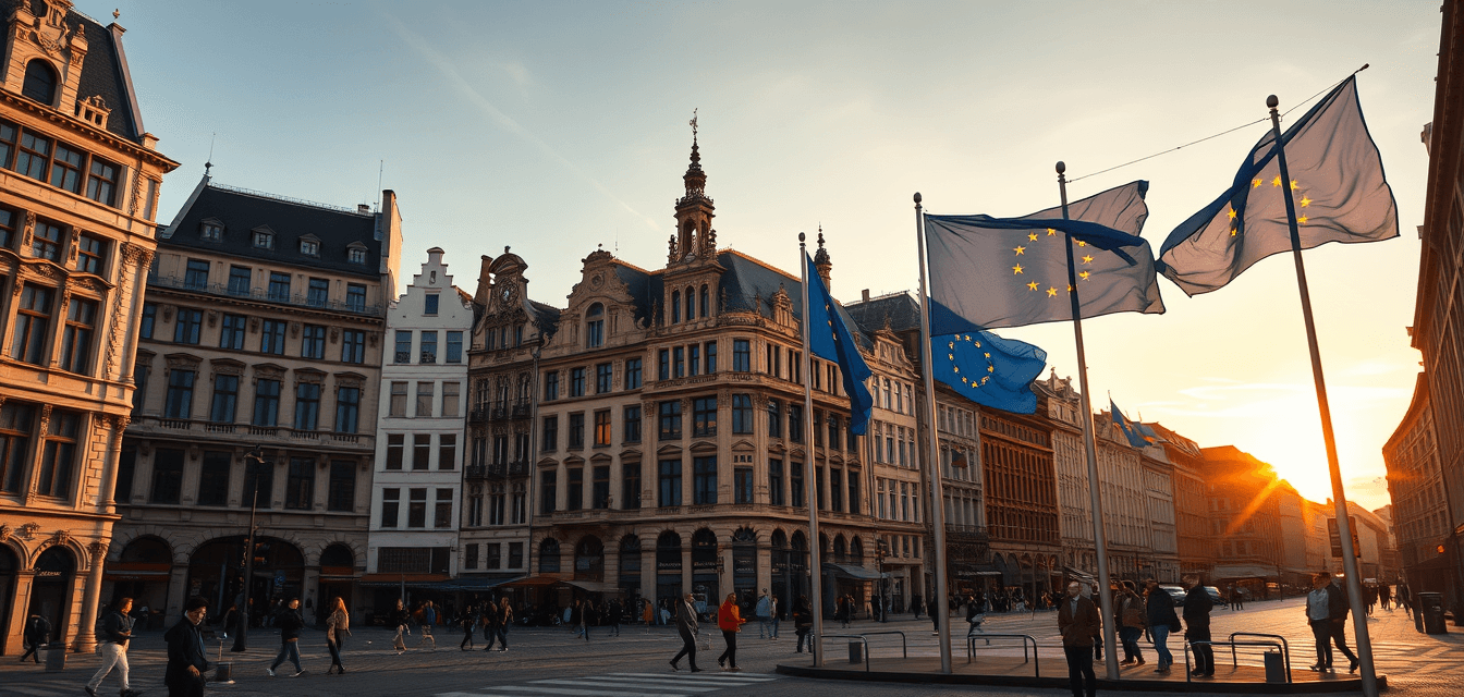 Schuman roundabout area near EU institutions in Brussels